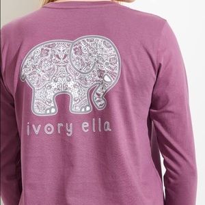 Ivory Ella Rosemale Elephant Logo Long Sleeve Tee